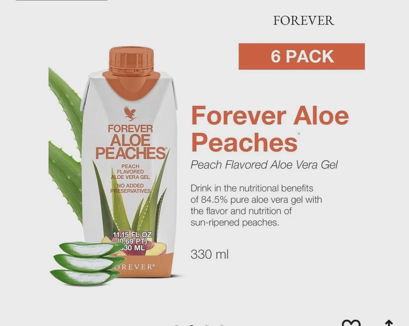 Forever Aloe Vera Gel Berry Nectar Peaches 330ml 12 Pack Variety Bundle Drink
