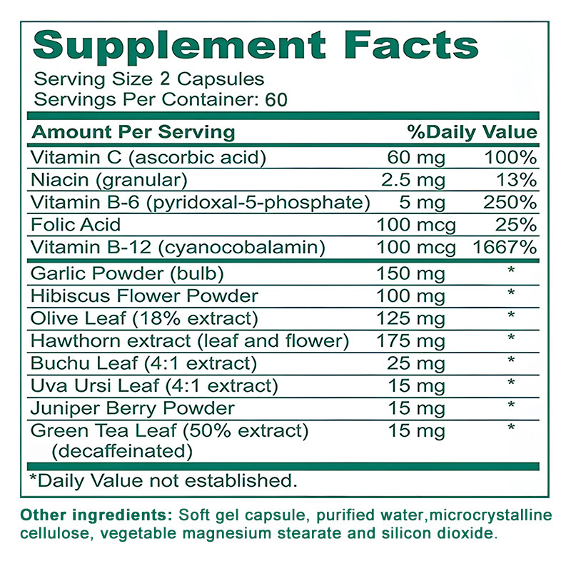 Capsules for blood pressure support with hawthorn and hibiscus
