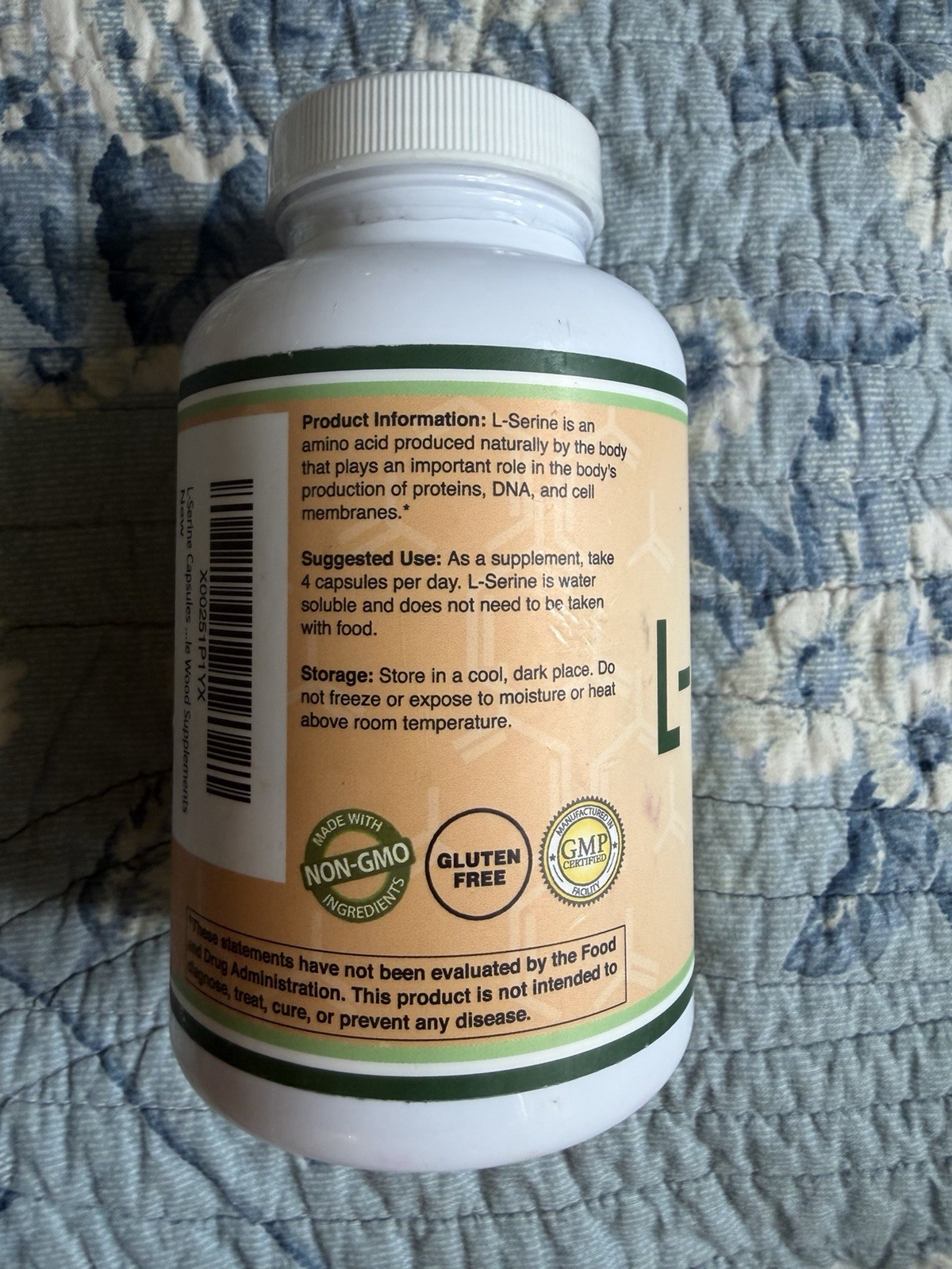 Double Wood Supplements L-Serine 2000mg 180 Capsules Gluten-Free Non-GMO