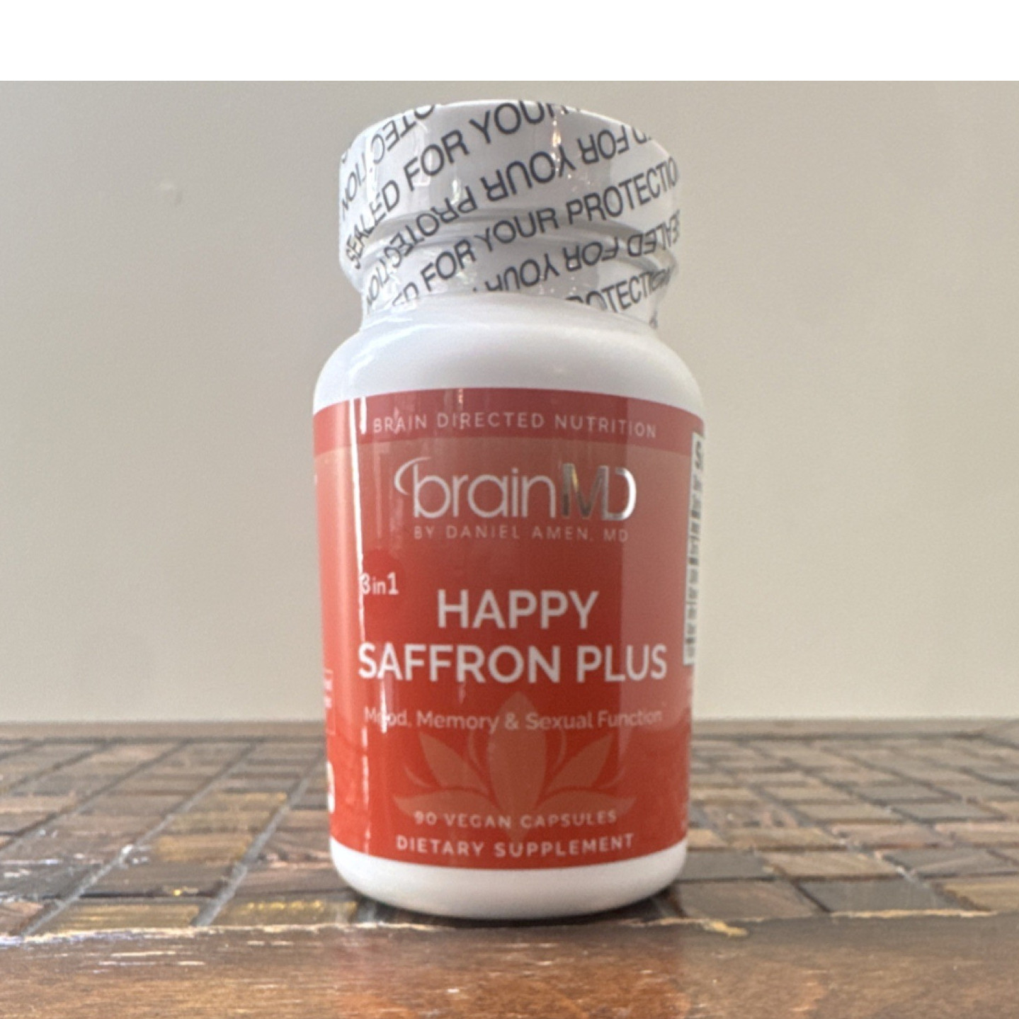brainMD Happy Saffron Plus Saffron Curcumin Zinc Vegan Capsules 90 Count