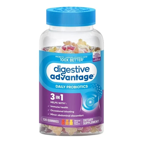 New 2 X 120 Gummies Digestive Advantage Daily Probiotic Gummies