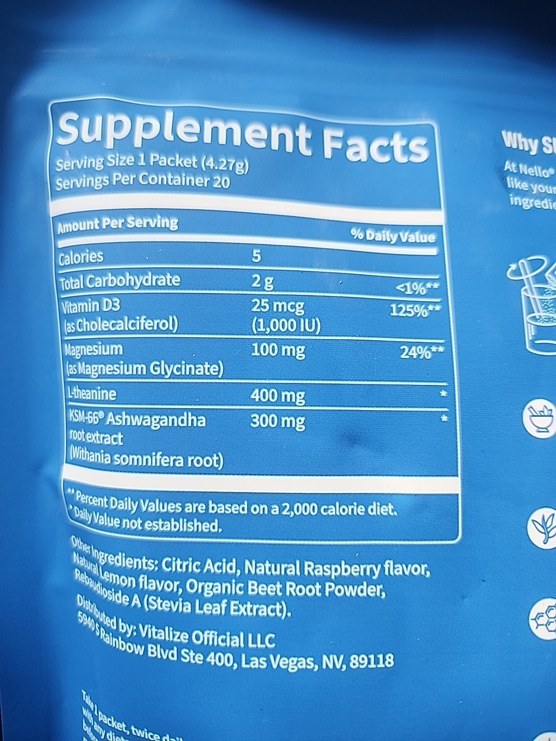 Nello Supercalm Calming Drink Mix – Raspberry Lemonade- 20ct Exp. 09/26 New X 5