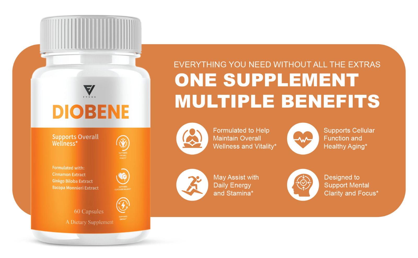 (3 Pack) Diobene Blood Wellness, Dio Bene Premium Health Support (180 Capsules)