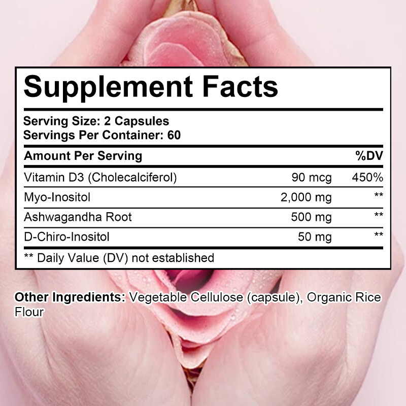 Myo-Inositol D-Chiro Inositol Supplement Hormonal Balance Support 120 pills