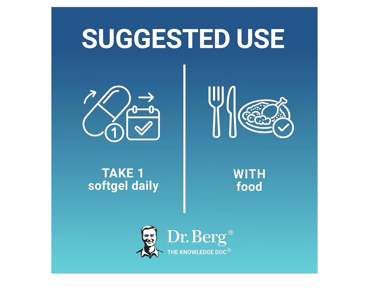 Dr. Berg Omega-3 Cod Liver Fish Oil Wild-Caught Icelandic Heart Brain Health 60s