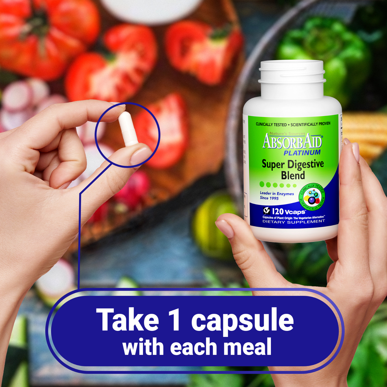 AbsorbAid PLATINUM 120 Digestive Enzyme/Probiotics – Complete Digestive Support!