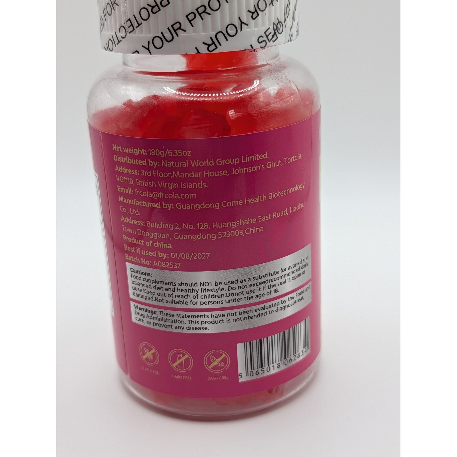 Frcola BBL Gummies Bigger Firming Lifting Food Supplement 60 Count Gluten Free