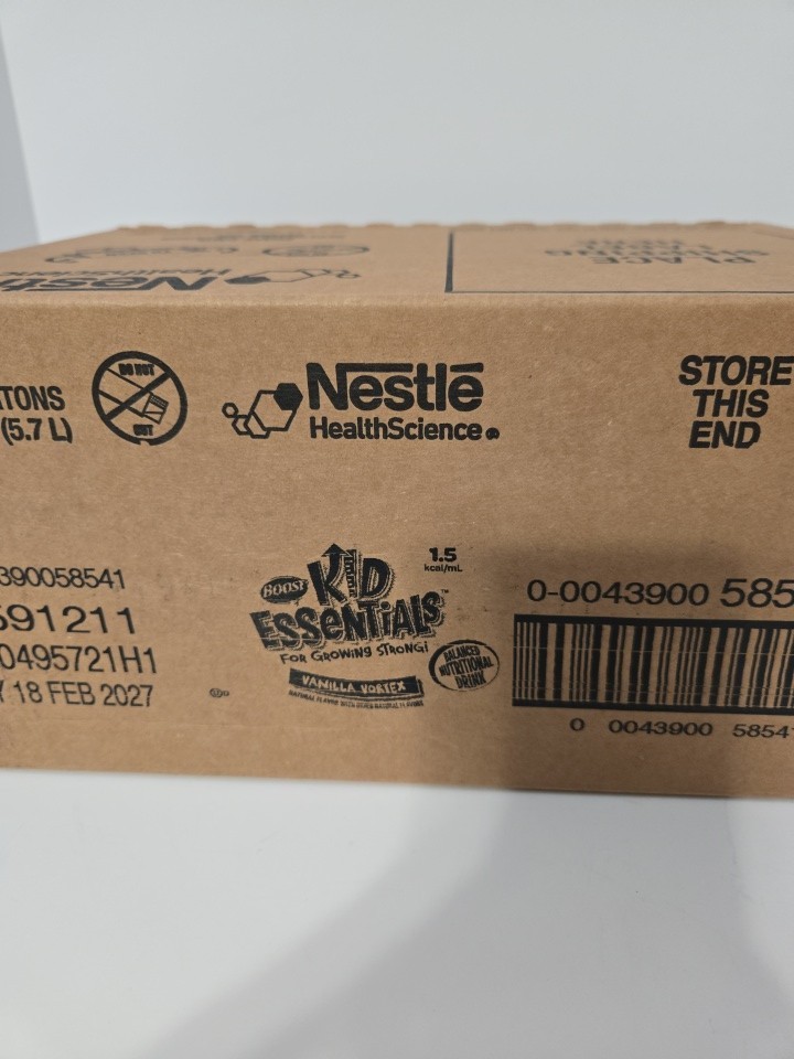 Boost Kid Essentials 1.5 Vanilla Vortex 8oz Cartons 24 Expires 2/27 360 Cals