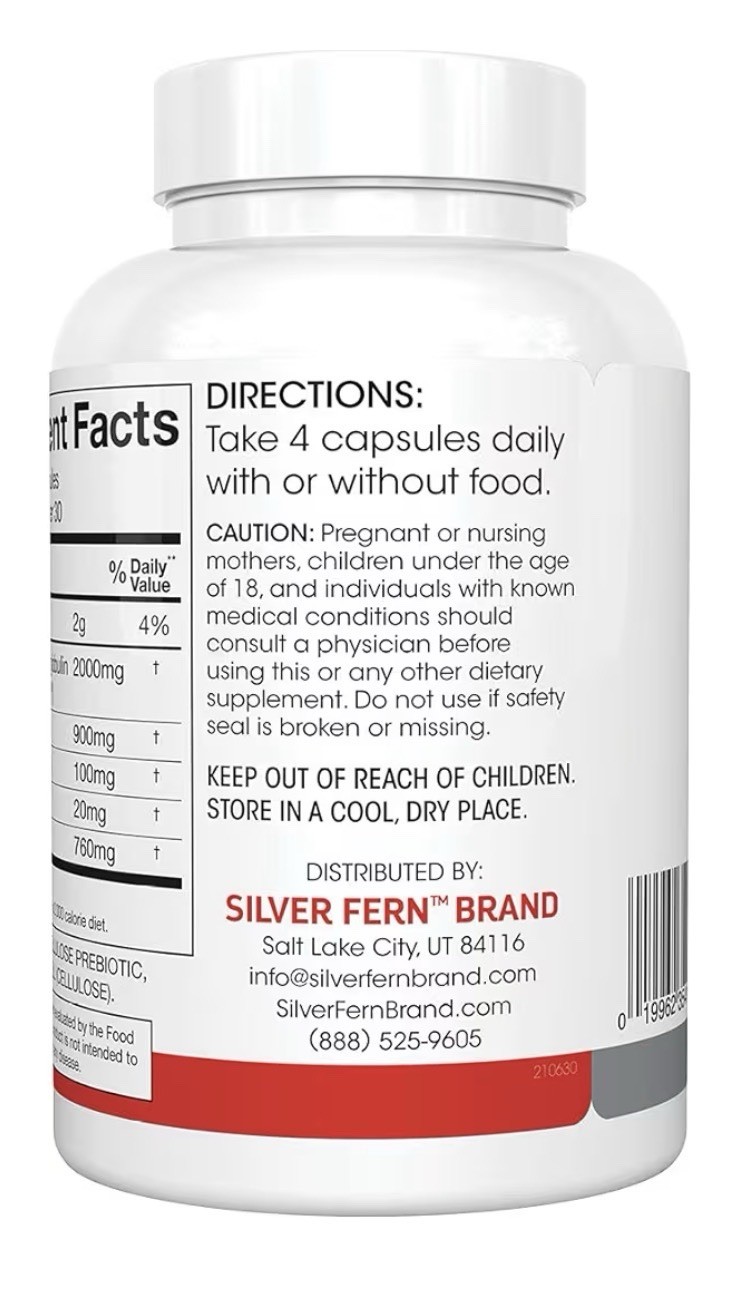 Silver Fern Daily Gut Cleanse Immunoglobulin Postbiotic 30 Day Supply 120capsule