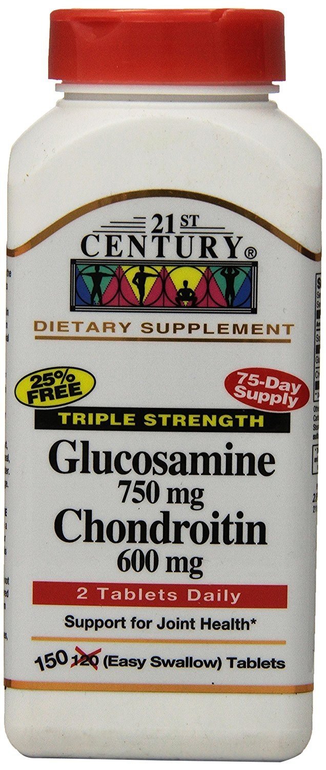 21st Century Glucosamine 750mg & Chondroitin 600mg Joint Health Support 150 Each