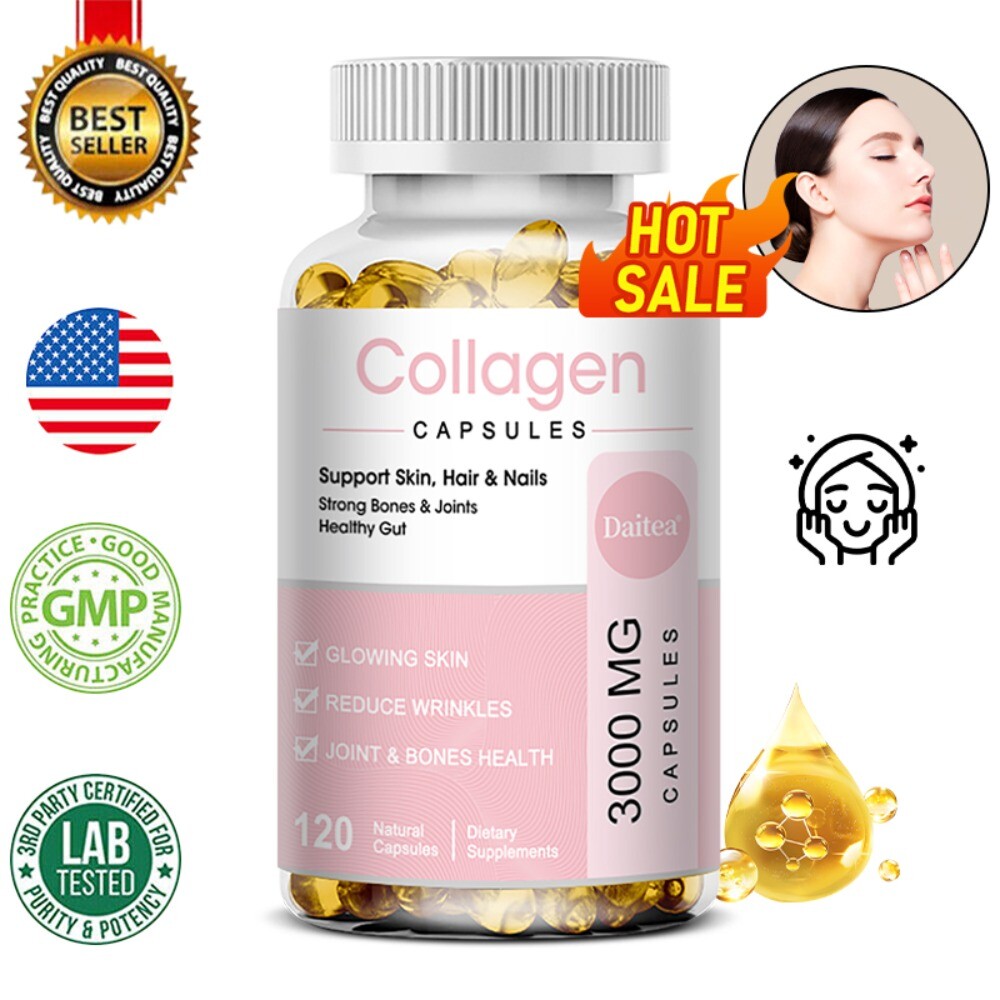 Collagen, Hyaluronic Acid, Vitamin C & Biotin AntiAging Wrinkle Capsules