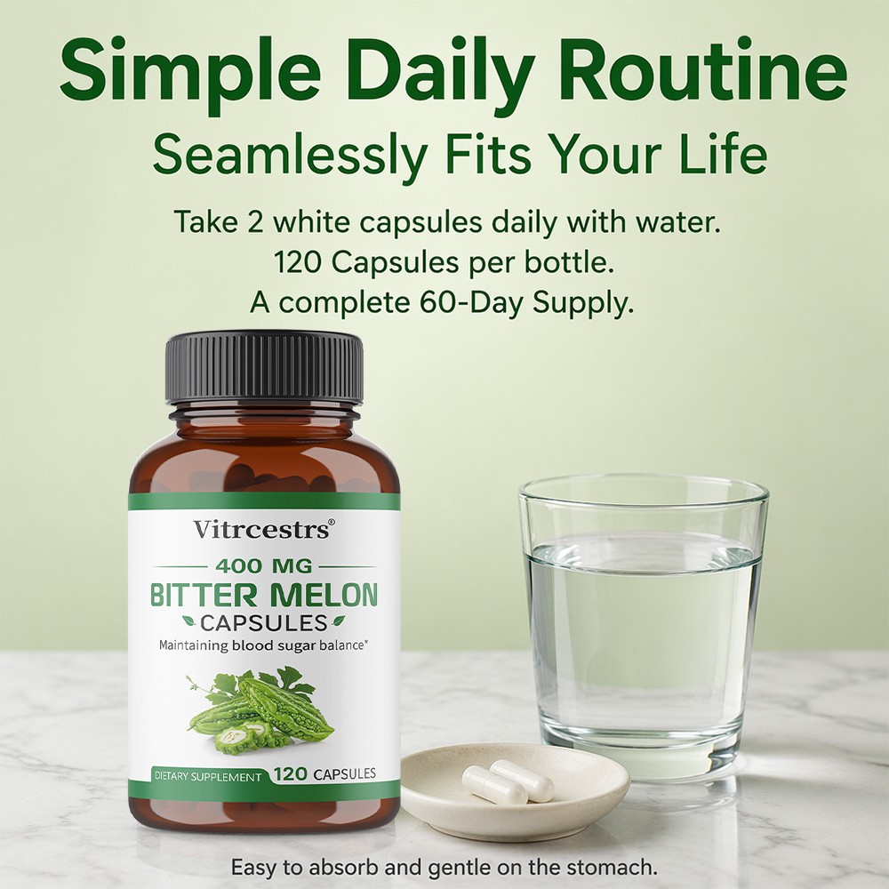 400mg Bitter Melon Cap for Healthy Glucose & Metabolic Energy&Digestive,30~120CT