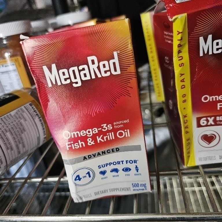 MegaRed Advanced 4 in 1 Omega 3’s Fish & Krill Oil 25 Softgels Exp: 03/2026