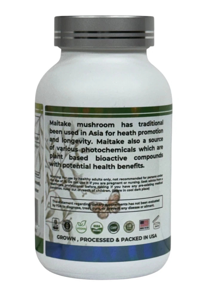 Mother Nature Maitake Mushrooms Organic Herbal Supplement For Liver Support