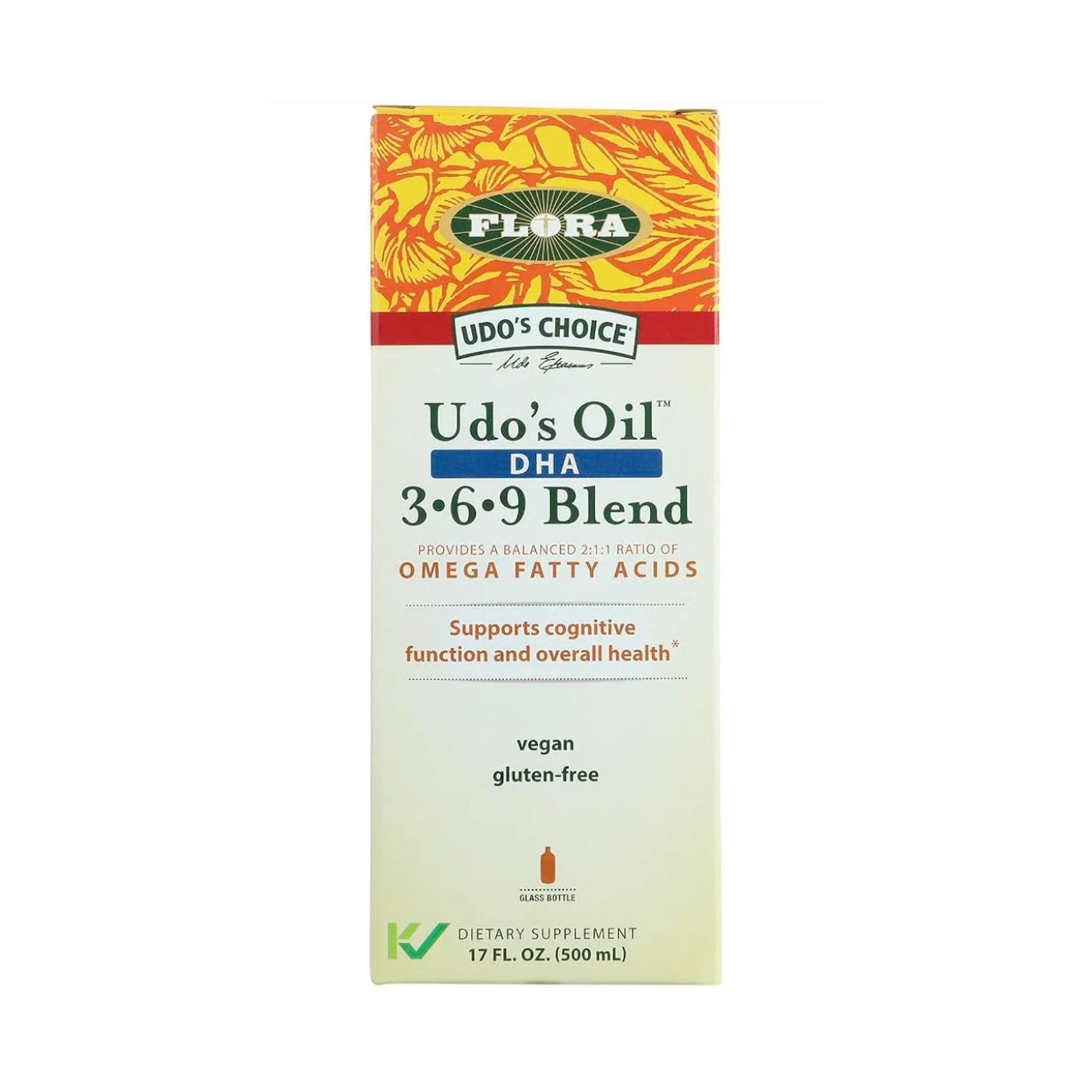 Flora Udo’s Choice Udo’s Oil DHA Omega 3-6-9 Vegan Gluten-Free 17 fl oz