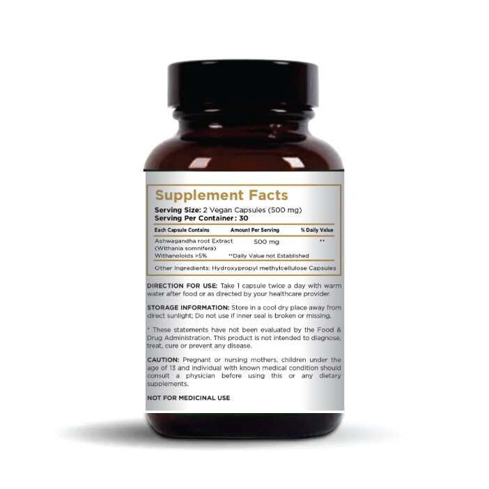 Pure Ashwagandha Capsules: 100% Organic & Vegan