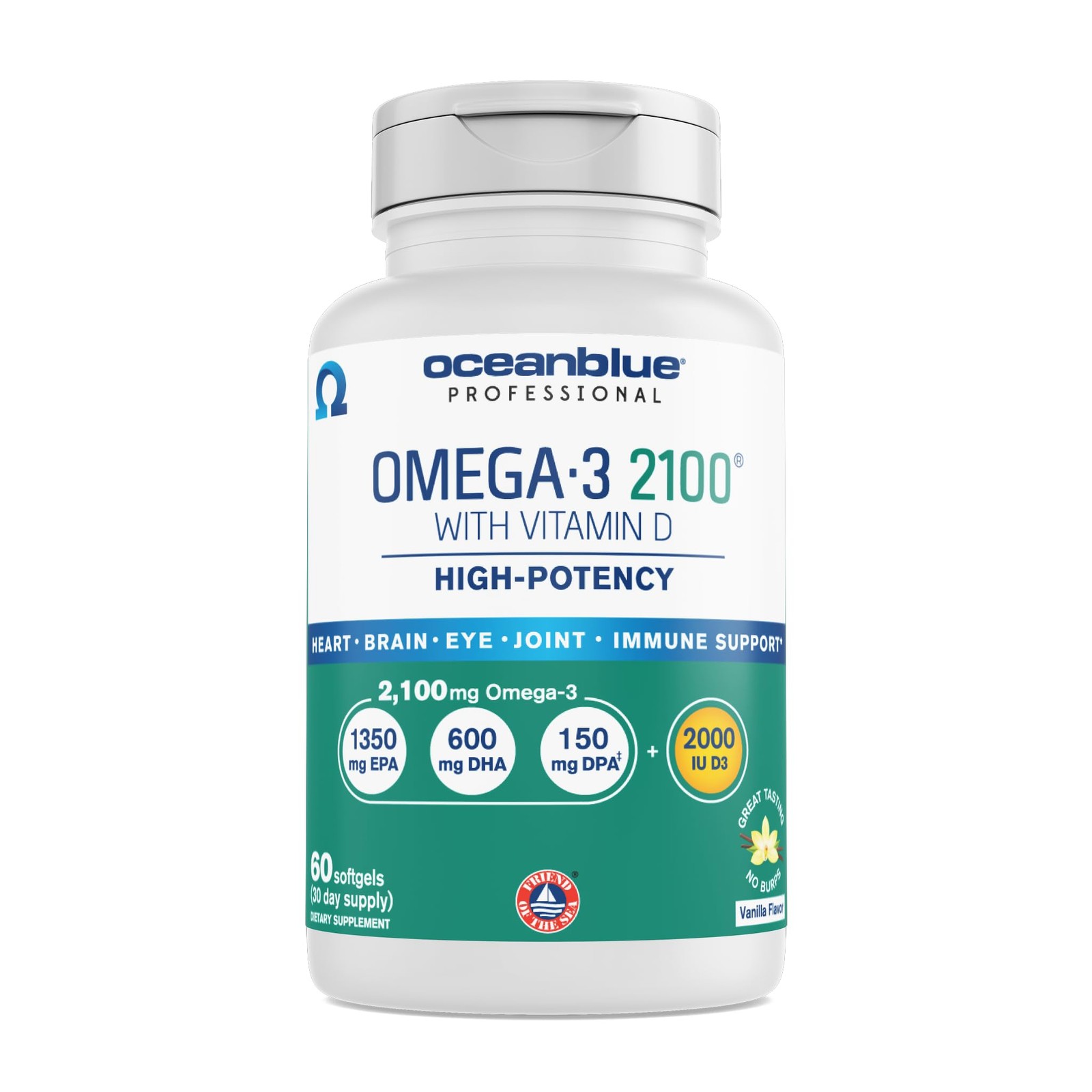 Oceanblue Professional Omega-3 2100 with 60 Count (Pack of 1), No Color
