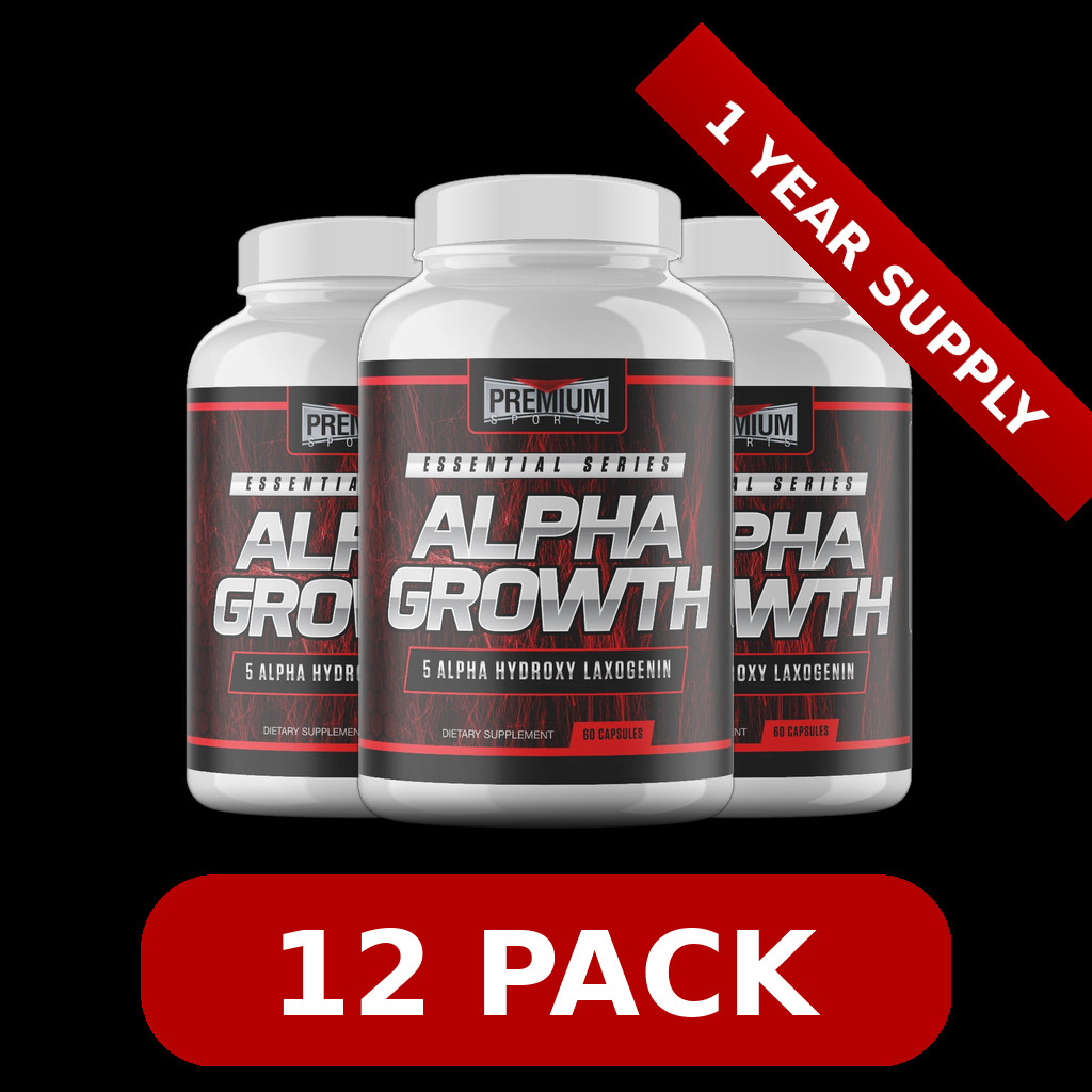 Alpha Growth 60ct by Premium Sports / Laxogenin / Epicatechin 12 PACK