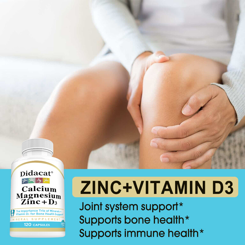 Magnesium Zinc Calcium Vitamin D3 Capsules For Bone Muscle Immune Health