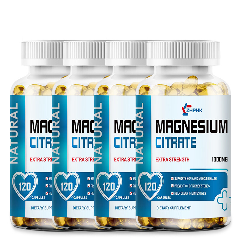 Magnesium Citrate 1000mg Capsules Highest Potency 120/240/480PCS Vegan Capsules