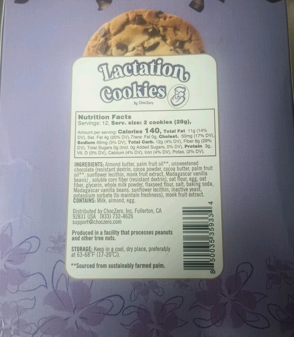 Lot Of 5 Boxes lactation Cookies Chocolate Chip Exp 6/2026