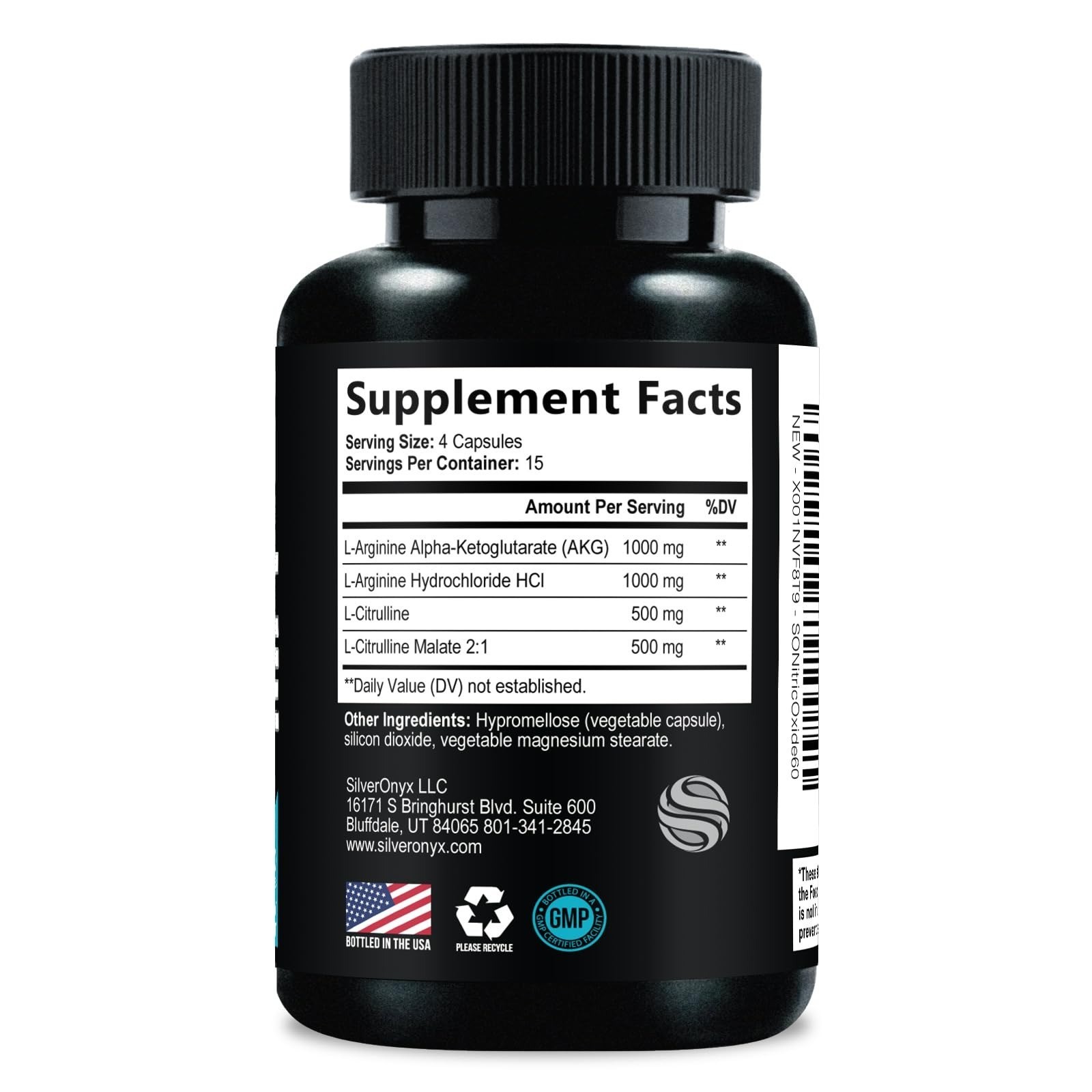 SilverOnyx Extra Strength Nitric Oxide Booster 60 Capsules
