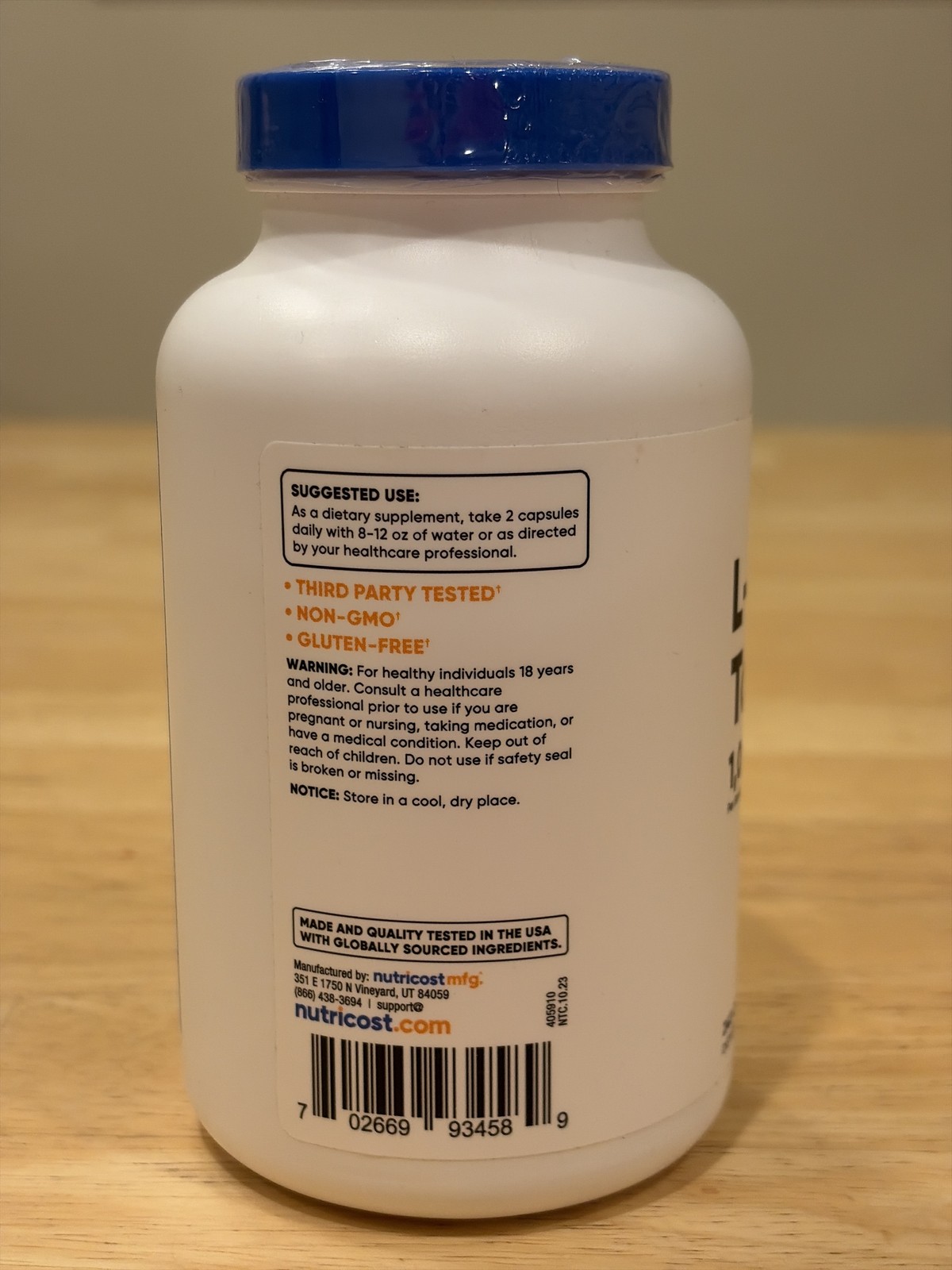 Nutricost L-Carnitine Tartrate 1000mg 240 Capsules Exp 03/2027