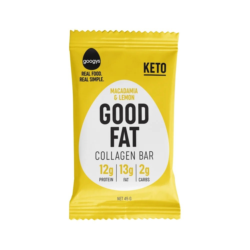 New Googys Good Fat Collagen Bar Mixed 45g x 12 Bars