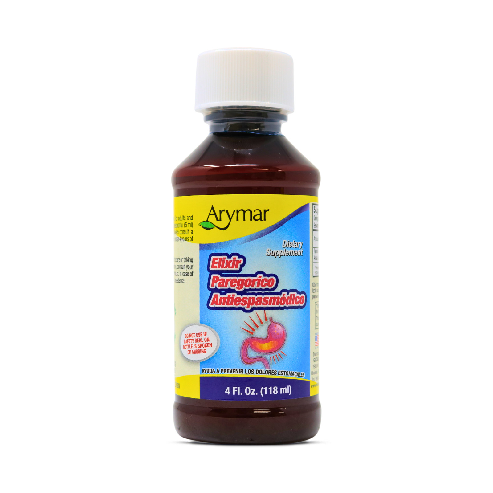 Arymar Elixir Paregorico Antiespasmodico, Digestive Support, 4 oz