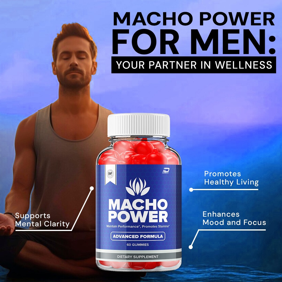 (2 Pack) Macho Power Gummies for Men – MachoPower Male Performance Gummies