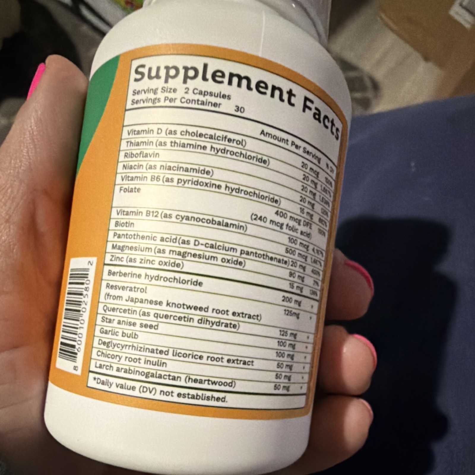 emma Dietary Supplement Vitamin D Berberine Resveratrol 60 Capsules Exp 10/2027