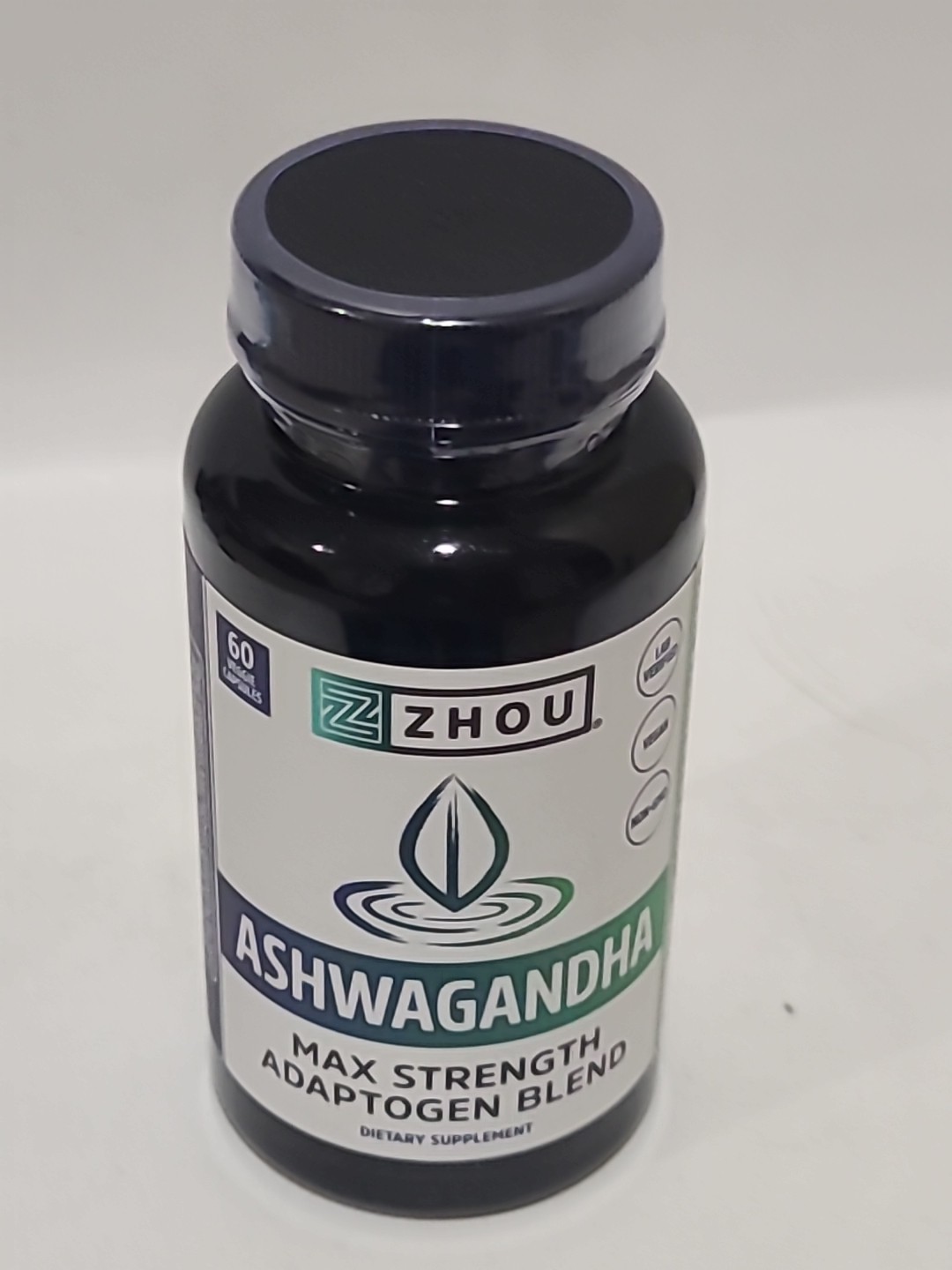 2 × ZHOU Nutrition ASHWAGANDHA • Max Strength Adaptogen Blend 60 CAPSULES• 01/27