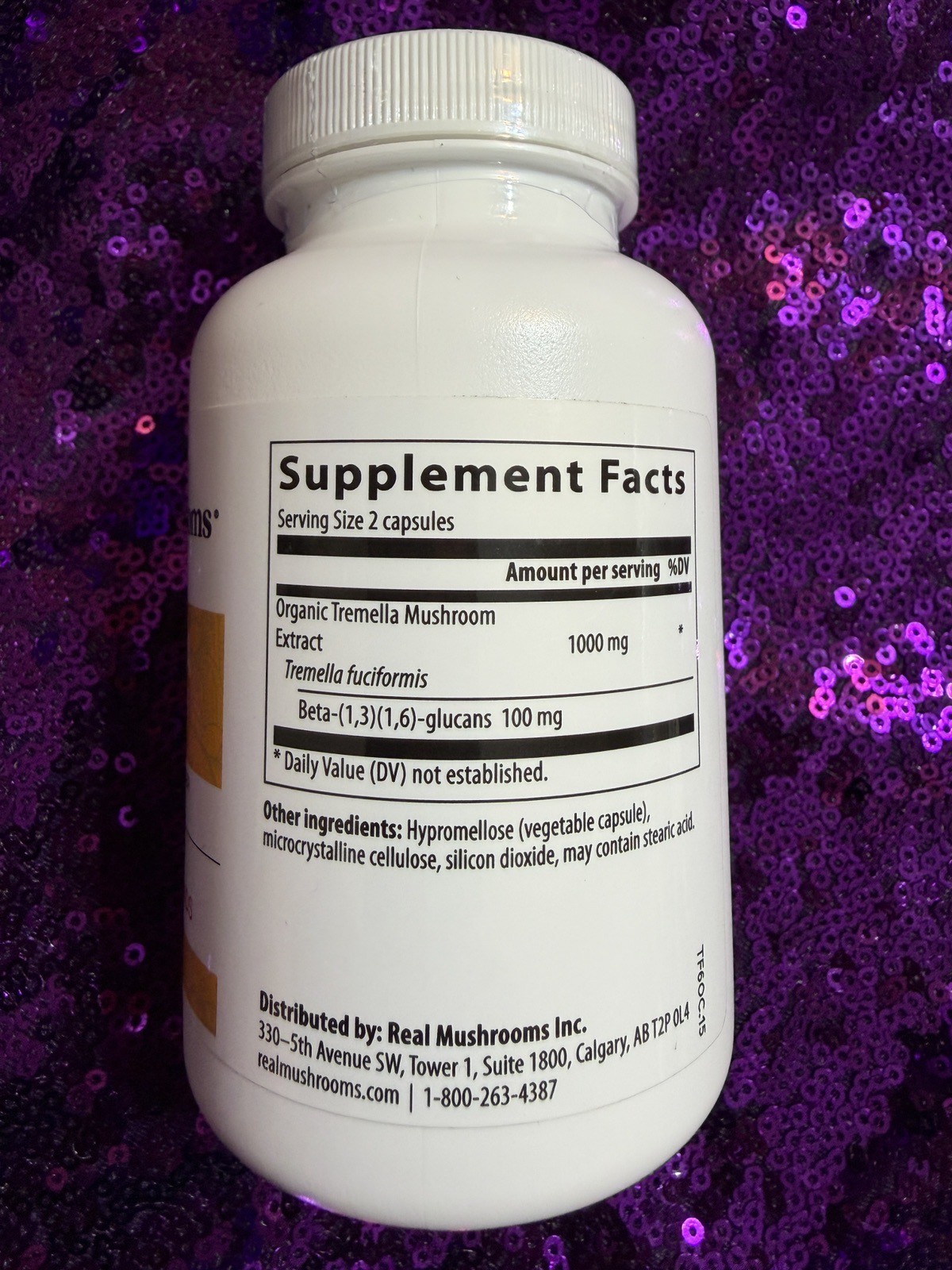 Tremella Rejuvenation Mushroom Extract Powder, 120 Capsules