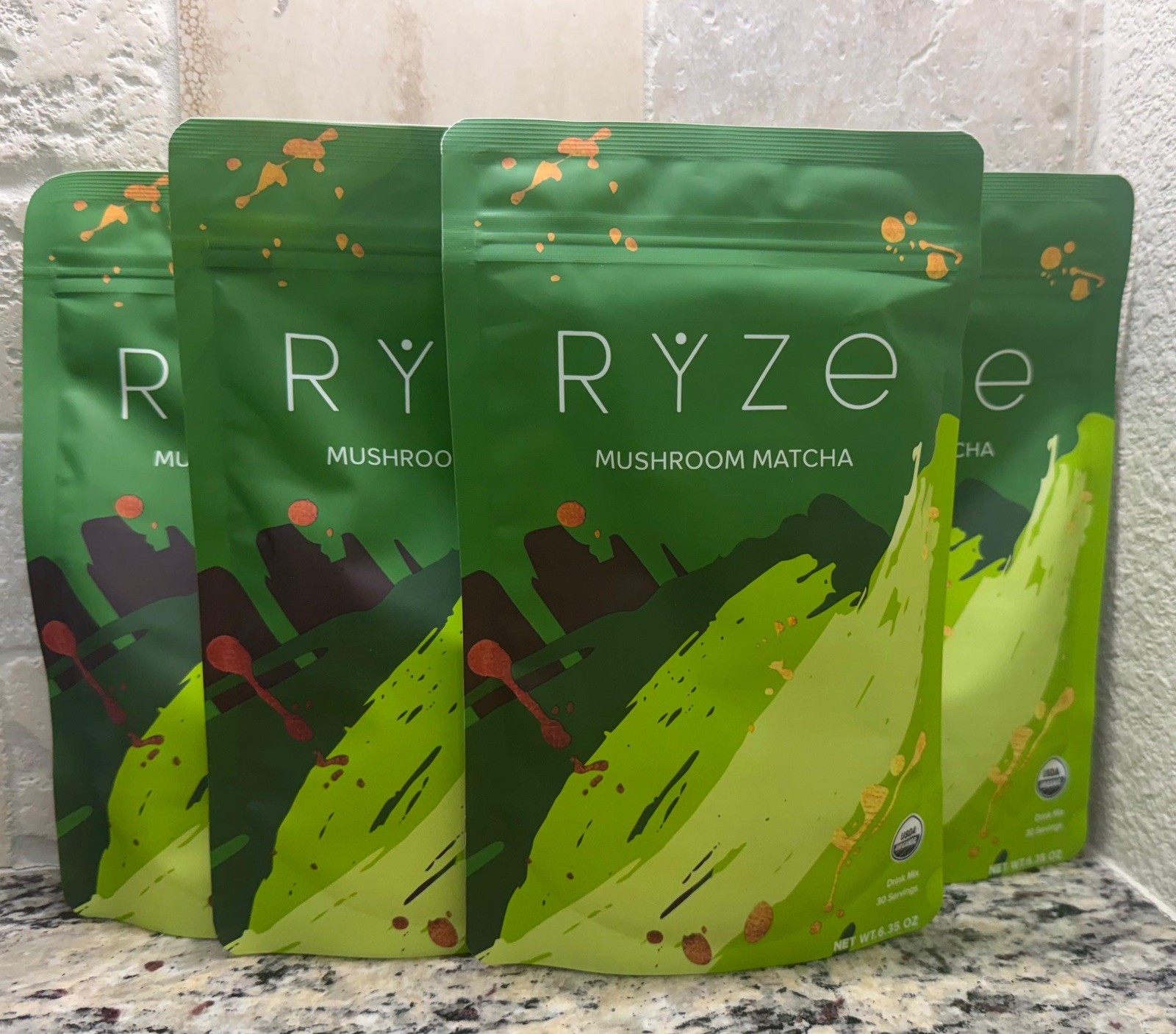 Ryze Organic Mushroom Matcha 4Pack – 30 Servings Sealed Exp 2028