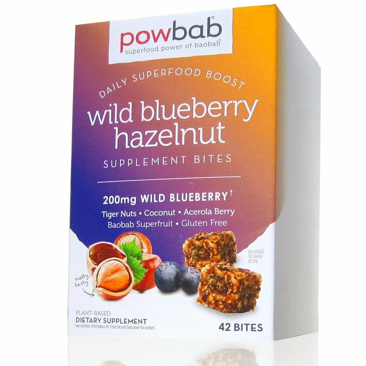 powbab Wild Blueberry Hazelnut Bites – Low Sugar with Organic Ingredients