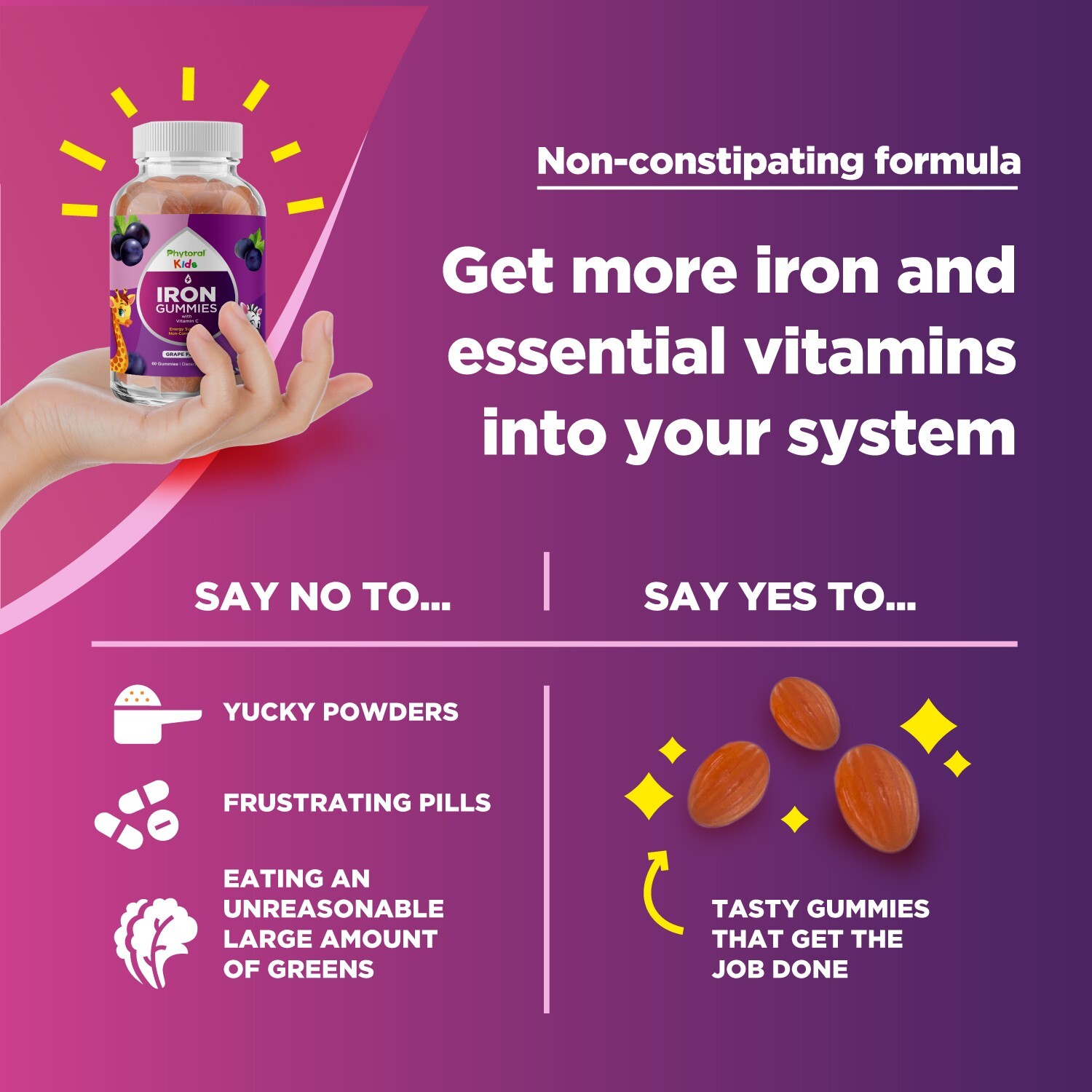 Natural Multivitamin Iron Gummies for Adults – Adult Gummy Vitamins with Iron