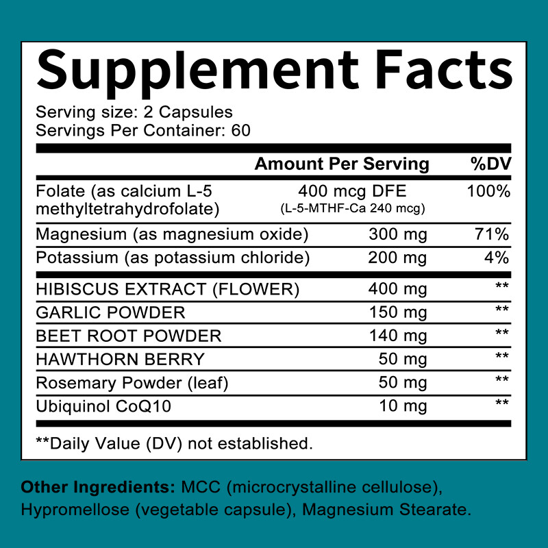 Blood Circulation Supplement – Blood Pressure Support, Heart Health Capsules