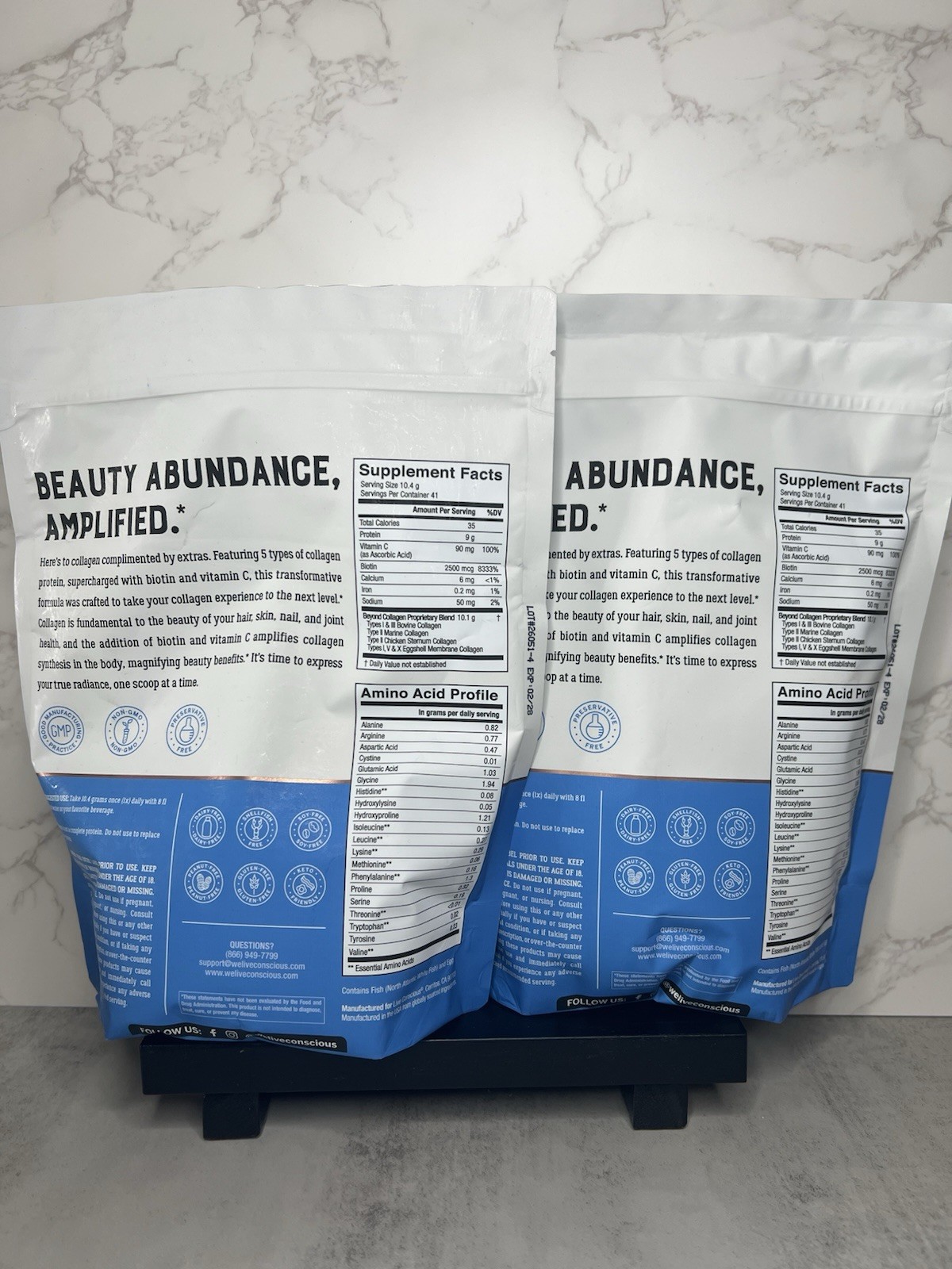 Live Conscious Beyond Collagen Multi-Type Powder 15 oz Two Pack Exp 02/28