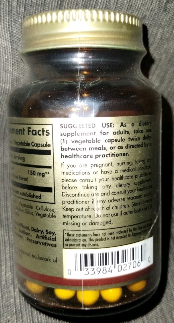 Solgar L-Theanine 150mg Dietary Supplement, 60 Veggie Capsules, NEW Sealed 2027