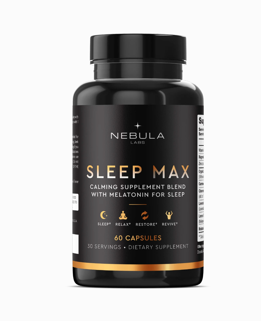 SLEEP MAX: Sleep Aid with Ashwagandha, ZMA, Melatonin, GABA, Lemon Balm and more