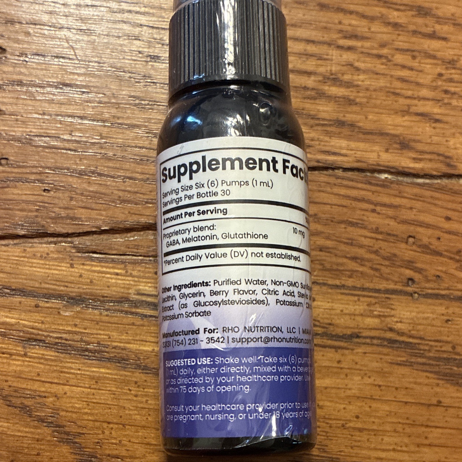 RHO Nutrition Liposomal Sleep Support Liquid 10mg Non-GMO Berry 1 fl oz