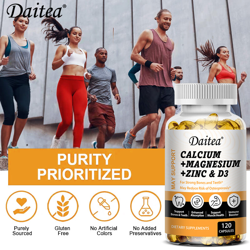 Calcium Magnesium Zinc with Vitamin D3 Strong For Bone Health Muscle Improvement