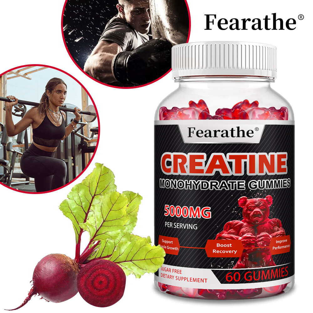 5000mg Creatine Monohydrate Gummies, Sugar Free Muscle Strength & Recovery,60 CT