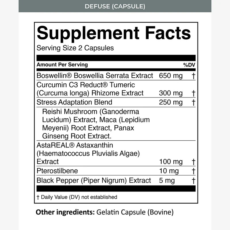 MTN OPS Defuse Inflammation Muscle Joint Support 60 Capsules EXP 09/2026