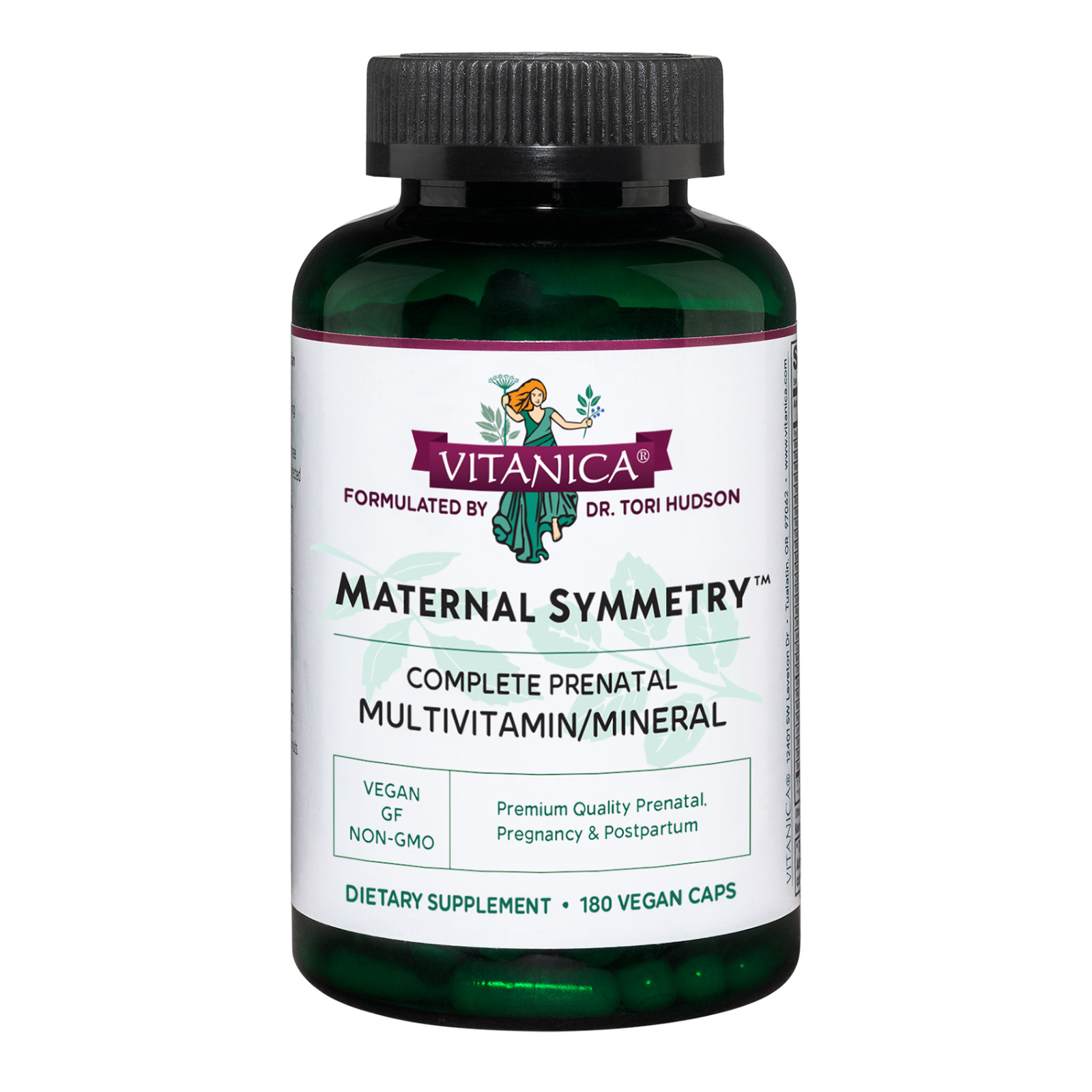 Vitanica, Maternal Symmetry, Prenatal & Postnatal Vitamins, Vegan, 180 Capsules