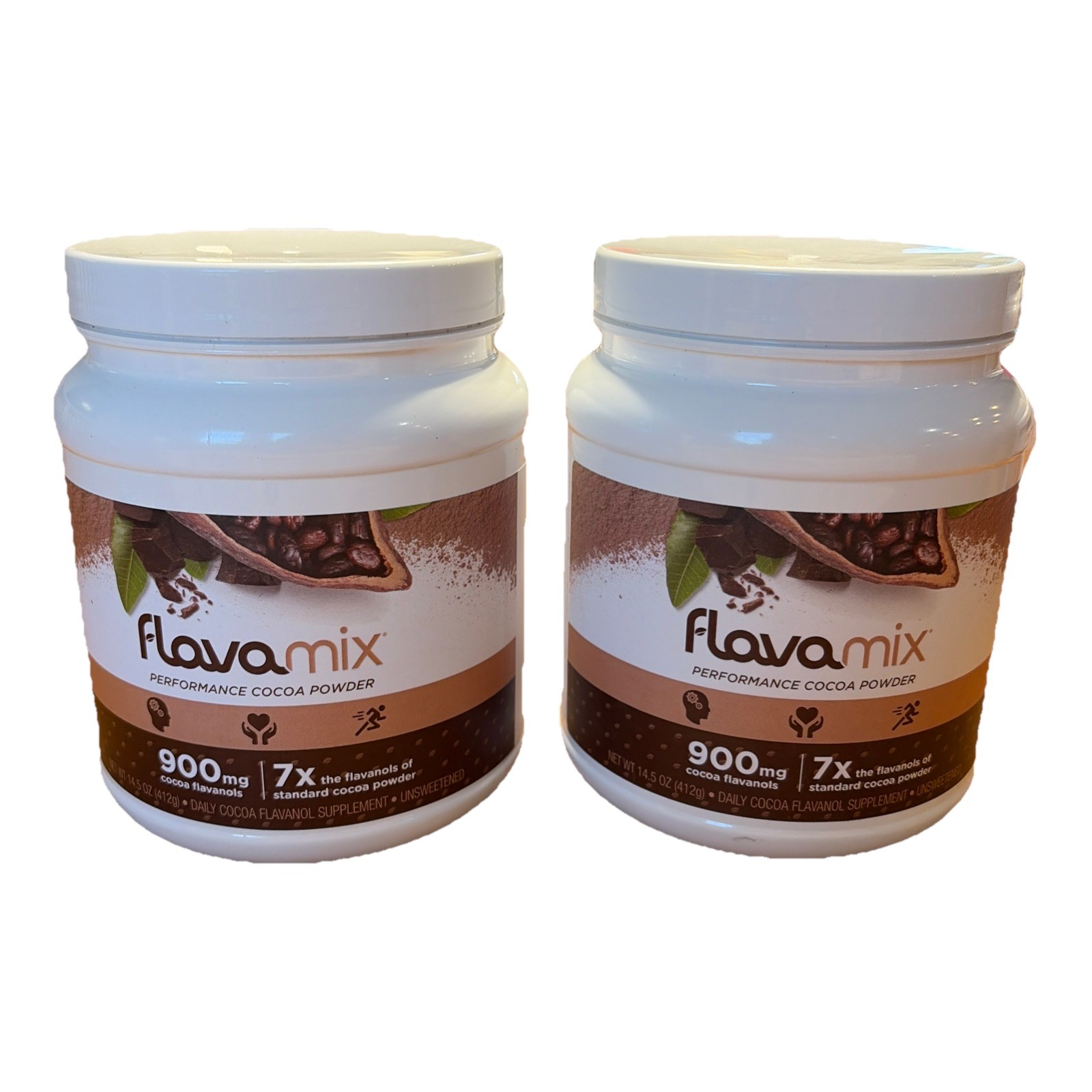 2 FLAVAMIX Performance Cocoa Powder 900mg Flavanols 31 Servings 14.5oz 11/2027