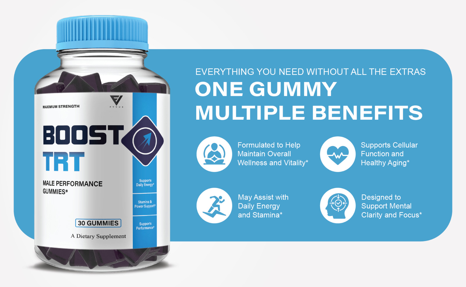 Boost TRT Gummies, Boost TRT Advanced Formula Support (1 Month Supply)