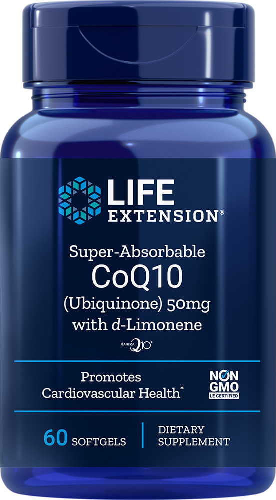 Life Extension SUPER ABSORBABLE Ubiquinone CoQ10 50 MG 60 SOFTGELS