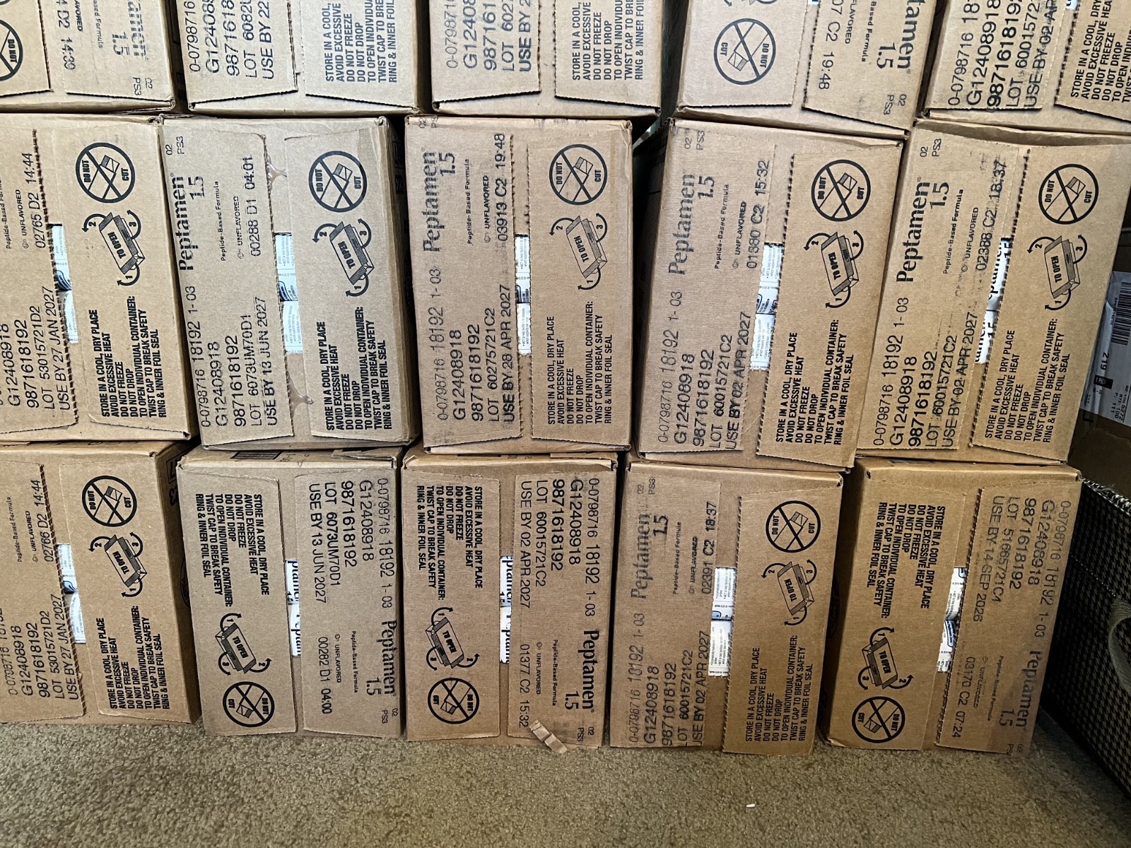 24 Count Nestle Peptamen 1.5 Unflavored Case Oral or Tube Feed exp JAN 27-JUN 27