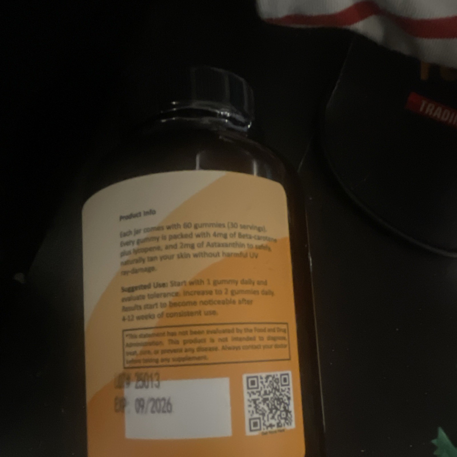 Bronze Bites Skin Tanning Gummy Dietary Supplement, Peach Mango, 60 Gummies
